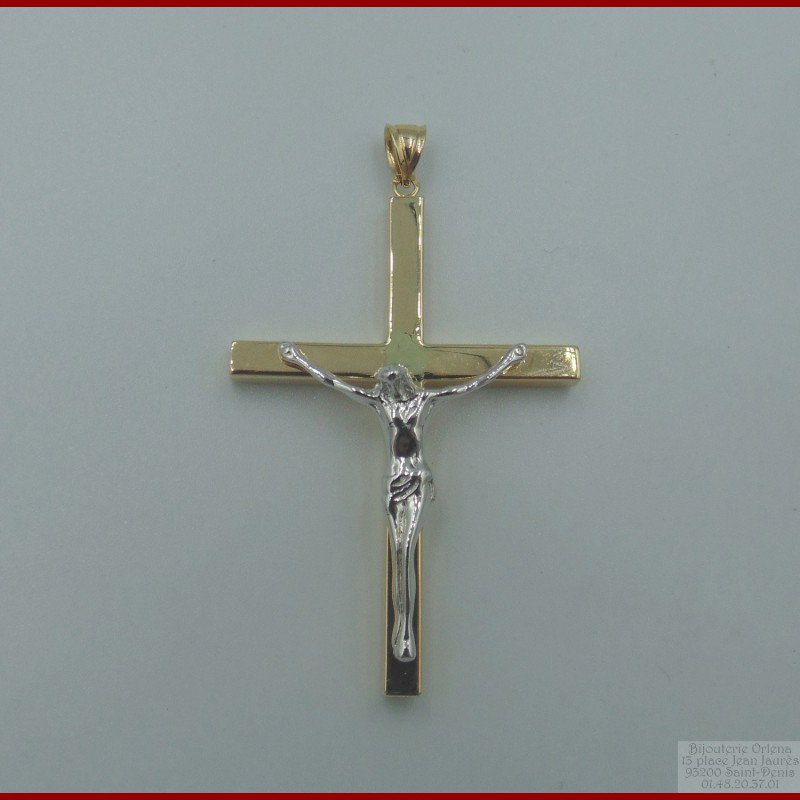 Or 18K croix latine Pendentif jaune ou or blanc AZ8325-18K