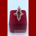 Bague Marquise Rouge Or 18 Carats