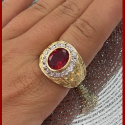 Bague Universitaire Shine red 