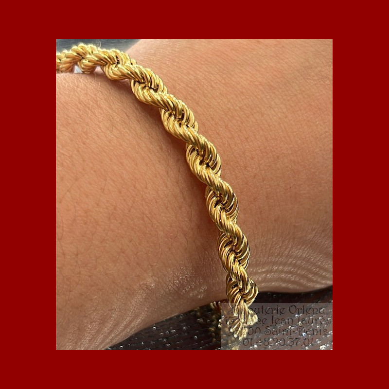 Bracelet Plaqué or maille corde
